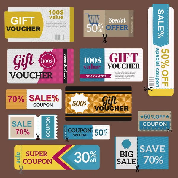 Sale coupon card percent discount symbol vector illustration. — Stock Vector