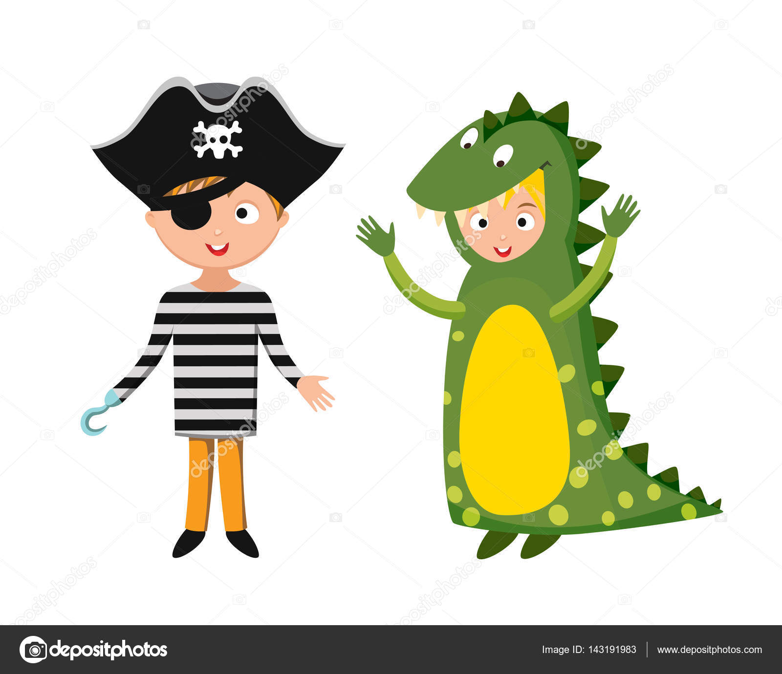 아 이들이 다른 의상 절연된 벡터 일러스트 레이 션 스톡 벡터 - ©adekvat 143191983, image size:1024x883