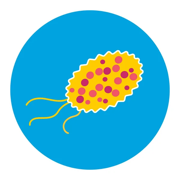 Bacterias virus microscópicos aislados microbios icono microbiología humana organismo y medicina infección biología enfermedad patógeno molde vector ilustración . — Vector de stock