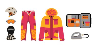 Snowboard spor giyim ve araçlar öğeler