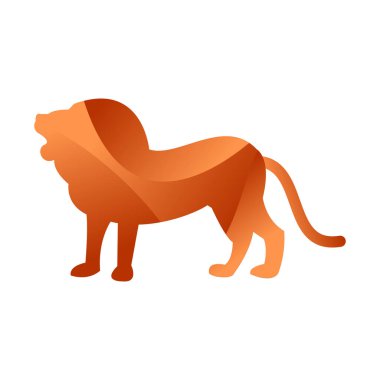 Vahşi aslan hayvan orman evde beslenen hayvan logo geometrik çokgen soyut karakter ve Doğa Sanat grafik yaratıcı Hayvanat Bahçesi üçgen vektör çizim silueti.