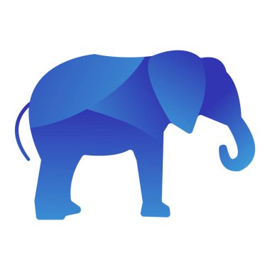 Vahşi fil hayvan orman logo geometrik çokgen soyut karakter ve Doğa Sanat grafik yaratıcı Hayvanat Bahçesi üçgen vektör çizim silueti.