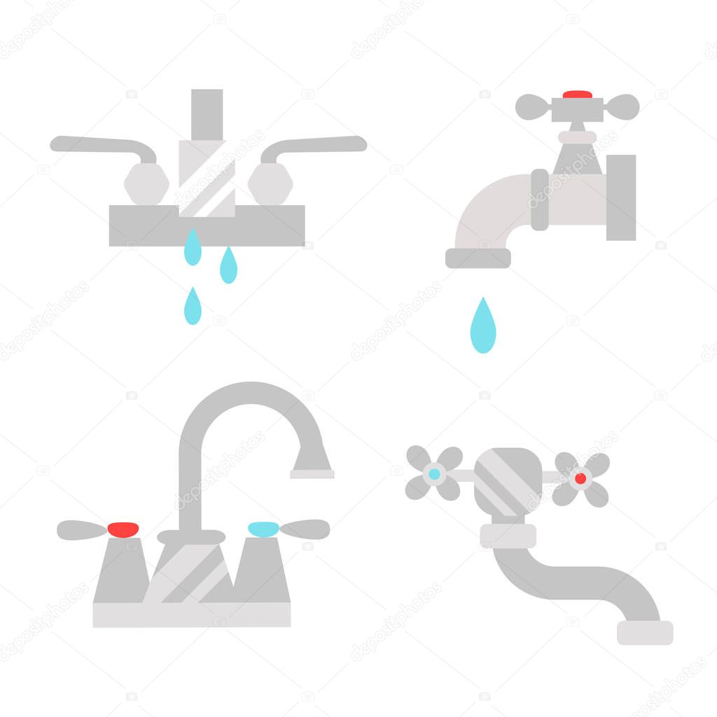 Bathroom shower icons with process water savings symbols concept hygiene collection and clean household washing silver dryer vector illustration.