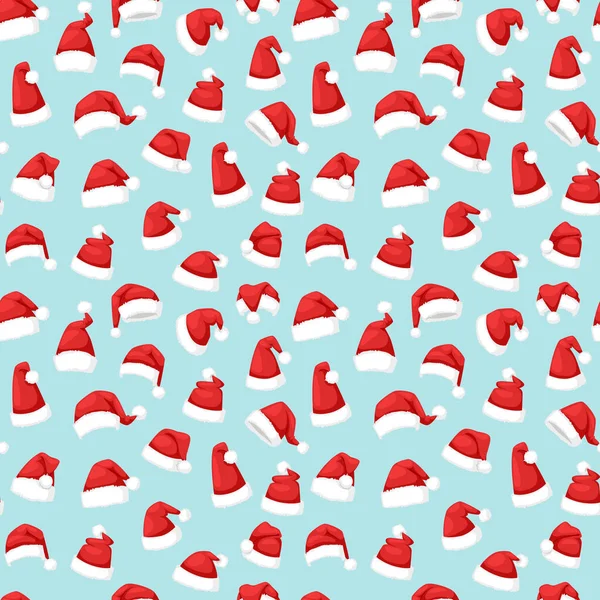 Santa Christmas hatt vektor Illustration Sömlös mönster — Stock vektor