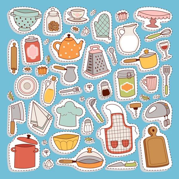 Conjunto de cozinha ícone . —  Vetores de Stock