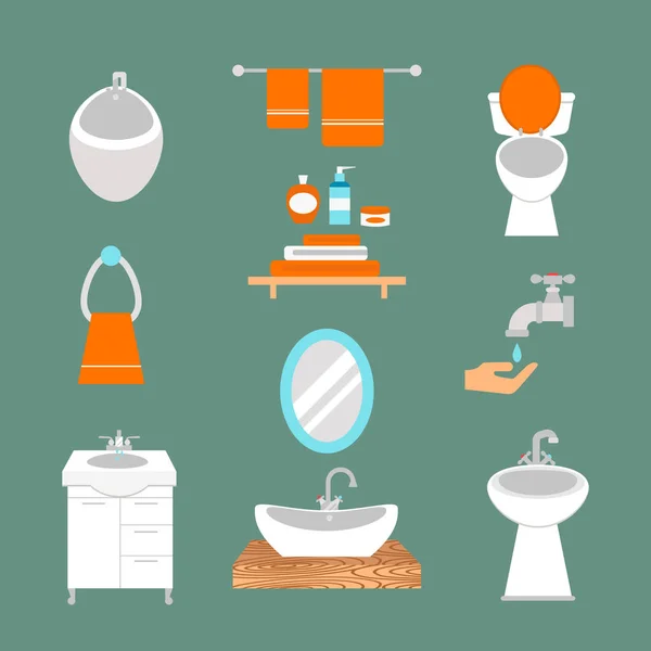 Μπάνιο εικονίδια χρωματιστά σετ με συλλογή υγιεινής σύμβολα εξοικονόμηση νερού διαδικασία και καθαρό νοικοκυριό πλύσιμο καθαρισμού ομορφιά μαλλιών εικονογράφηση διάνυσμα. — Διανυσματικό Αρχείο