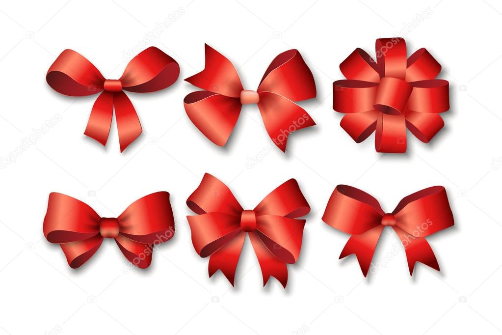 Red ribbons set for gifts