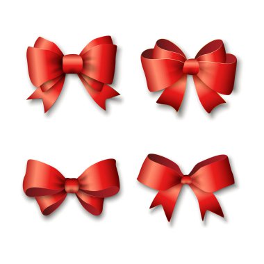 Kırmızı kurdele hediyeler için ayarla