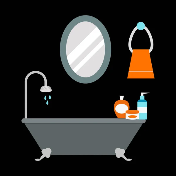 Ícones do banheiro conjunto colorido com processo de economia de água símbolos coleta de higiene e limpeza doméstica limpa limpeza beleza secador vetor ilustração . —  Vetores de Stock