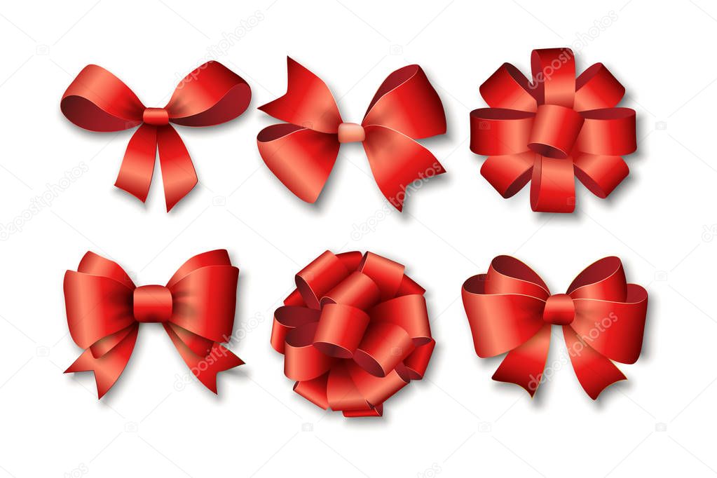 Red ribbons set for gifts