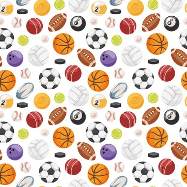 Topları izole vektör seamless modeli kümesi