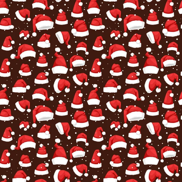 Kerstman hoed vector illustratie naadloos patroon — Stockvector