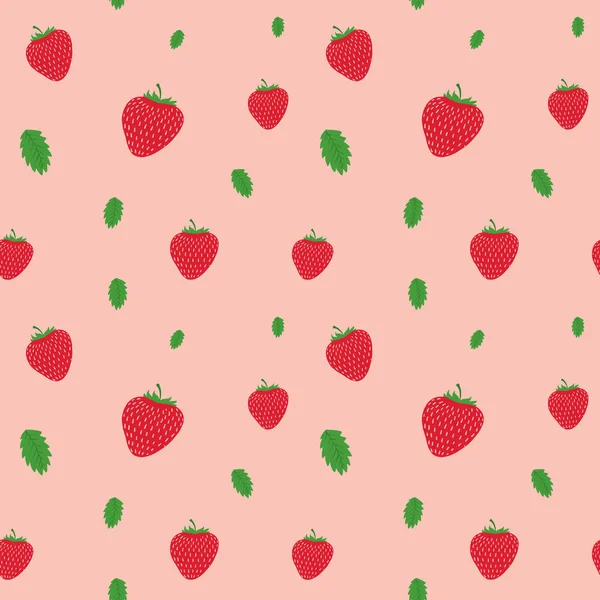 Vektor pola seamless strawberry buah - Stok Vektor