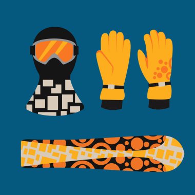 Snowboard spor giyim ve araçlar öğeler