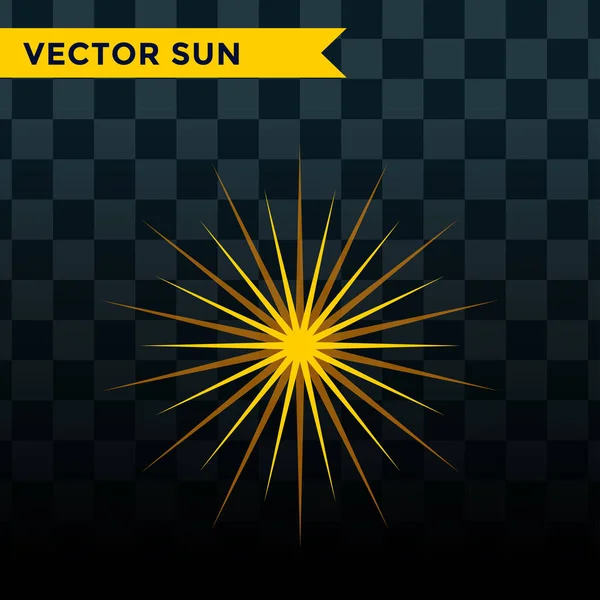 Sonne platzt Stern Symbol Vektor Illustration Sommer isoliert Natur Sonnenschein Sonnenstrahl Funken Sonnenaufgang Zeichen sonnig Symbol Licht Form Sonnenschein Solar — Stockvektor