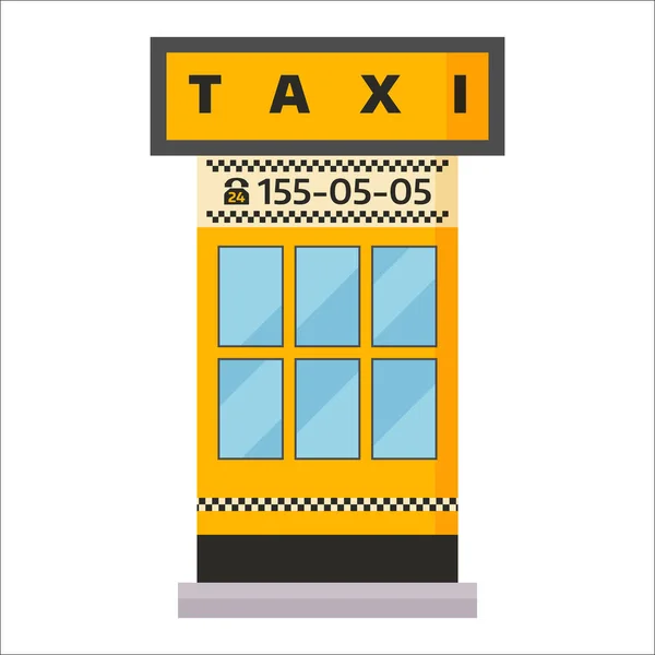 Taxi cab, samostatný vektorové ilustrace bílé pozadí osobní auto dopravní žlutá ikona znamení dispečer různé městské služby — Stockový vektor