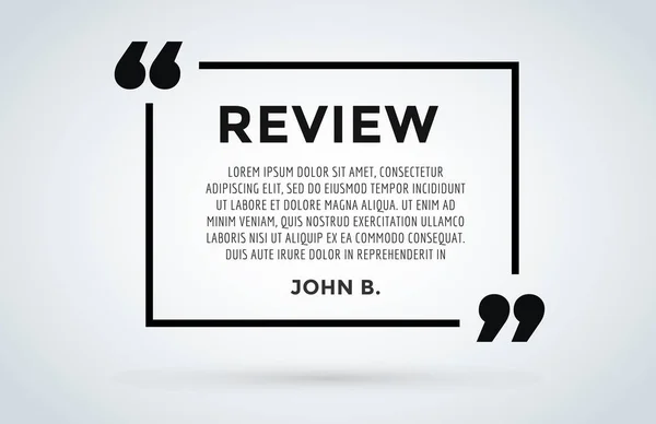 Website review quote citation blank template vector icon comment customer circle paper information text chat citing description dialog discussion — Stock Vector