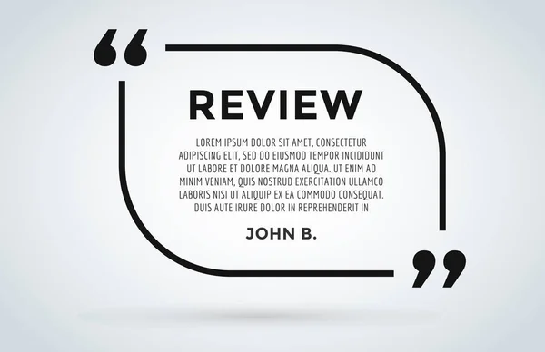 Website review quote citation blank template vector icon comment customer circle paper information text chat citing description dialog discussion — Stock Vector