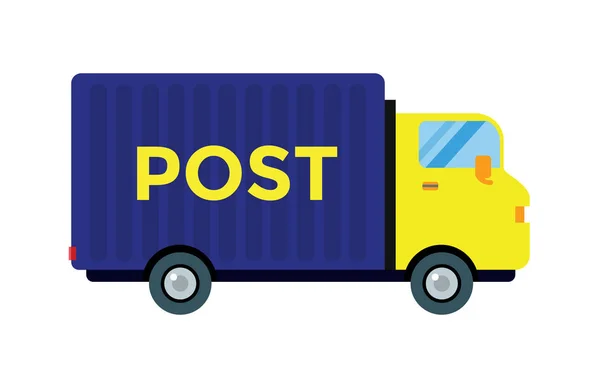 Entrega de transporte de carga poste caminhão vetor ilustração caminhão carro correio pacote de transporte de entrega de negócios frete veículo logística embarque — Vetor de Stock