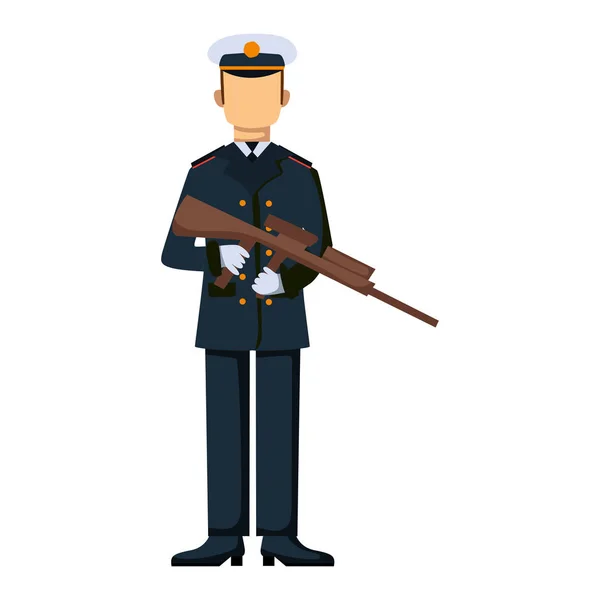 Askeri karakter silah sembolleri adam siluet Kuvvetleri tasarım zırh ve Amerikan savaş mühimmat Donanma kamuflaj işareti illüstrasyon vektör. — Stok Vektör