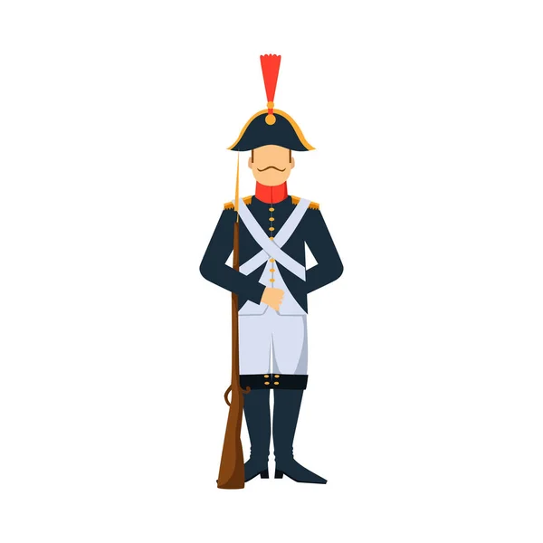 Militar francia soldado carácter arma armadura hombre silueta fuerzas diseño y americano caza munición marina camuflaje signo vector ilustración . — Vector de stock