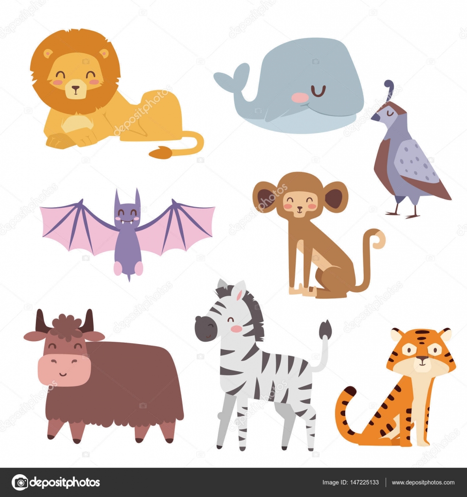 Cute zoo cartoon animals isolated funny wildlife learn cute language and tropical nature safari mammal jungle tall characters vector illustration. Stock Vector Image by ©adekvat #147225133 Cute zoo cartoon animals isolated funny wildlife learn cute language and tropical nature safari mammal jungle tall characters vector illustration. Stock Vector Image by ©adekvat #147225133