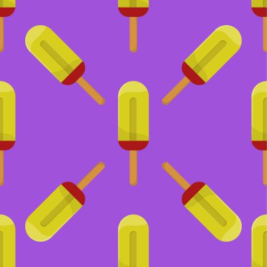 çizgi film tatlı tatlı soğuk aperatif lezzetli dondurulmuş şeker tasarım lezzetli izole meyve dondurma Dikişsiz desen arka plan vektör illüstrasyon simge