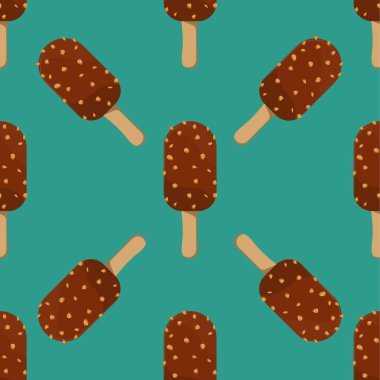 dondurma Dikişsiz desen vektör illüstrasyon izole simgesi çizgi film çikolata tatlı tatlı soğuk aperatif lezzetli dondurulmuş şeker lezzetli arka plan