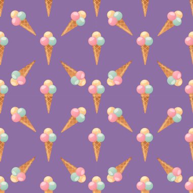 dondurma Dikişsiz desen arka plan meyve vektör çizim