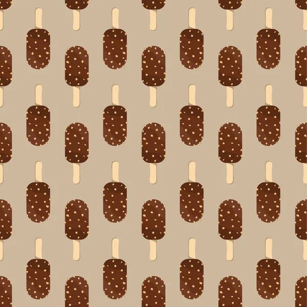 Fagylalt varrat nélküli mintát vektoros illusztráció ikon elszigetelt rajzfilm csokoládé desszert édes hideg snack finom fagyasztott candy finom háttér — Stock Vector