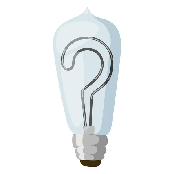 Icono de ilustración de vector de energía problema diseño aislado bombilla de innovación fuente de luz solución de símbolo de electricidad invento vatio tormenta de ideas pregunta — Archivo Imágenes Vectoriales