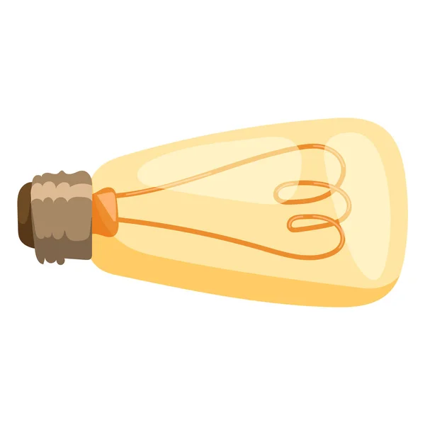Gele gloeilamp vector illustratie geïsoleerde elektriciteit gloeilamp lamp macht energie elektrische verlichting inspiratie concept symbool helder — Stockvector