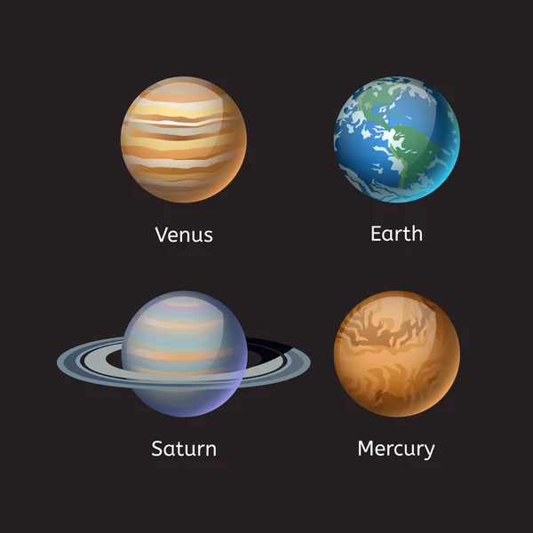 Sistema solar de alta qualidade planeta galáxia astronomia terra ciência globo órbita estrela vetor ilustração . —  Vetores de Stock