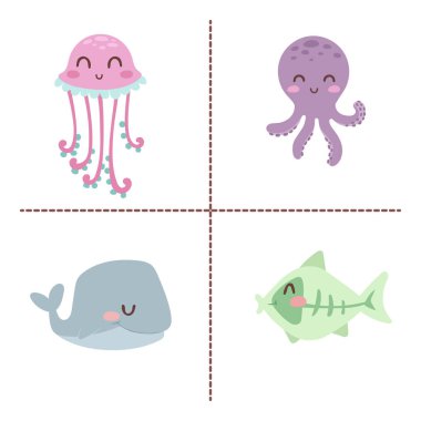 Şirin Hayvanat Bahçesi karikatür hayvanlar izole komik yaban hayatı öğrenmek şirin dil ve tropikal doğa safari memeli orman uzun karakter illüstrasyon vektör.