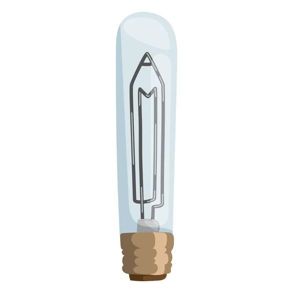 Long pencil light bulb vector illustration concept isolated design innovation lamp resource electricity symbol solution invention watt brainstorm sign — Stock Vector