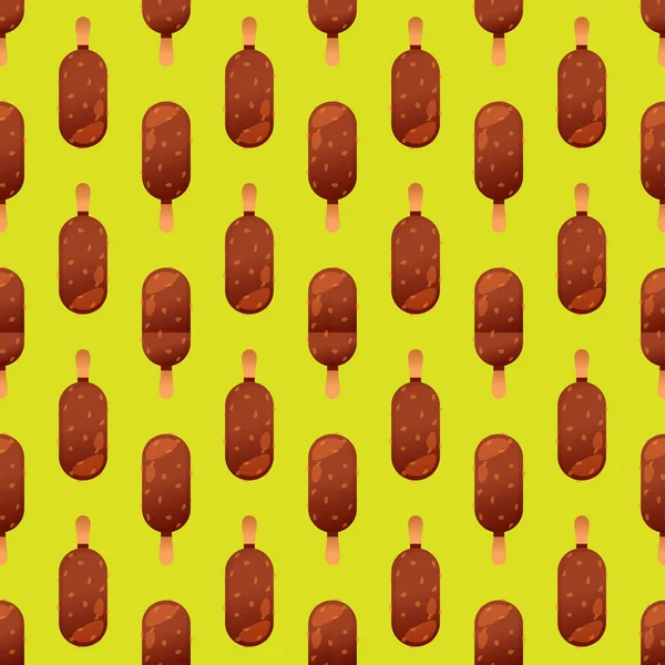 Crème glacée motif sans couture fond fruit vecteur illustration — Image vectorielle