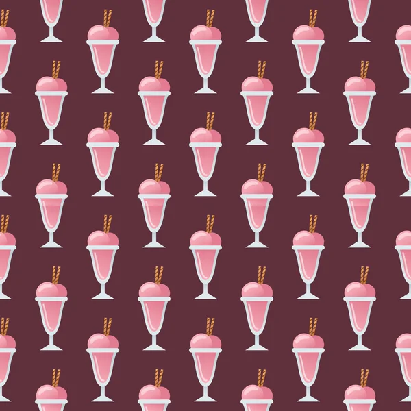 Helado patrón inconsútil fondo fruta vector ilustración — Archivo Imágenes Vectoriales