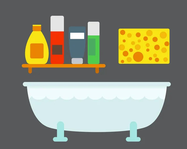 Equipo de baño iconos ducha estilo plano clip colorido arte ilustración para baño higiene vector diseño . — Archivo Imágenes Vectoriales