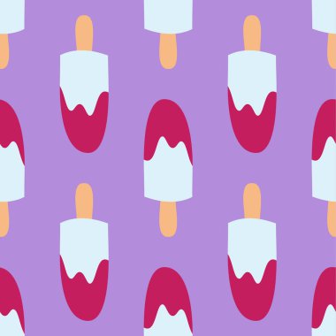 meyve dondurma Dikişsiz desen arka plan vektör illüstrasyon izole simgesi tatlı tatlı soğuk aperatif lezzetli dondurulmuş şeker lezzet tasarım lezzetli pembe