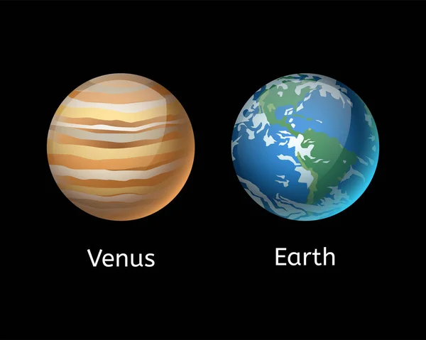 Sistema venus de alta calidad planeta galaxia astronomía tierra ciencia globo órbita estrella vector ilustración . — Archivo Imágenes Vectoriales