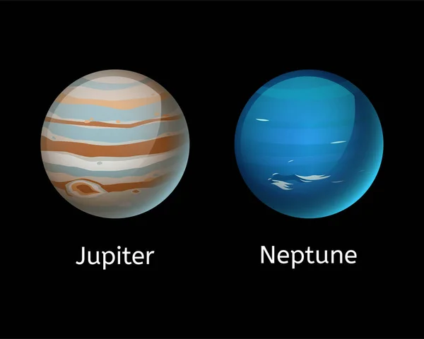 Высококачественная астрономия галактики Юпитер Нептун планетная наука космическая иллюстрация вектора звезд . — стоковый вектор