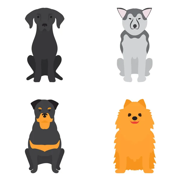 Divertido perro de dibujos animados personaje de pan de dibujos animados cachorro amable adorable vector canino ilustración . — Archivo Imágenes Vectoriales