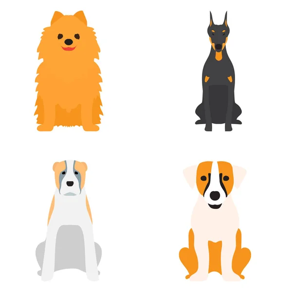 Divertido perro de dibujos animados personaje de pan de dibujos animados cachorro amable adorable vector canino ilustración . — Archivo Imágenes Vectoriales