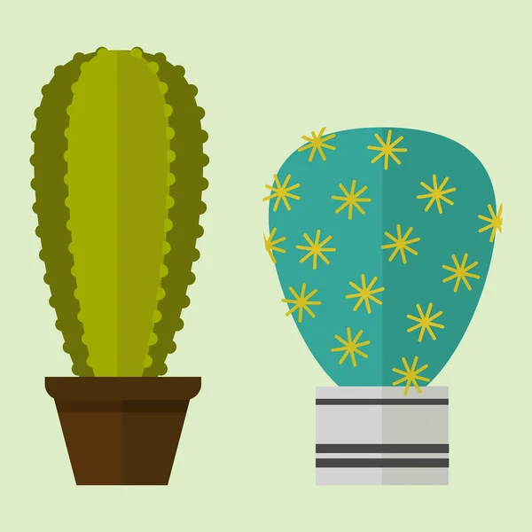 Природа кактуса пустеля зелена мексиканська соковита тропічна рослина кактуси квіткові Векторні ілюстрації . — стоковий вектор