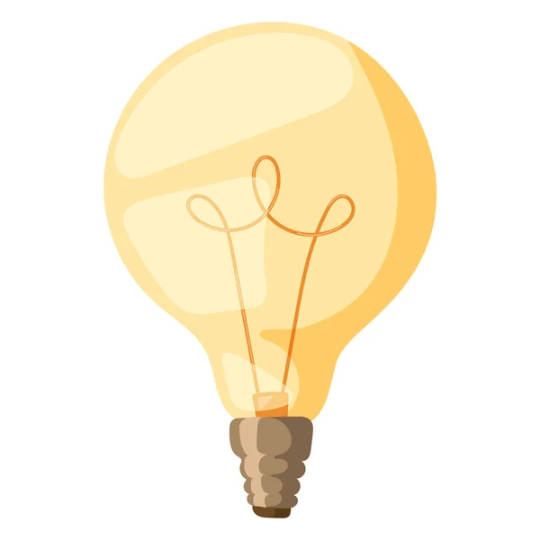 黄色的灯泡矢量插图孤立的电力灯泡灯电力能源电气照明灵感概念符号明亮 — 图库矢量图片