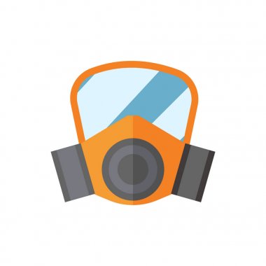 Solunum koruma maskesi vektör illüstrasyon koruma aracı sanayi güvenliği için insan organlarını.