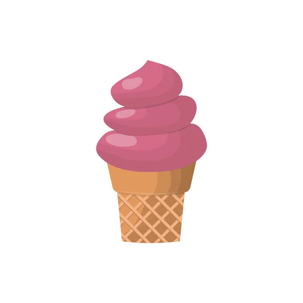 Helado postre vector ilustración chocolate comida dulce frío aislado icono bocadillo cono sabroso fruta congelado caramelo dibujos animados colorido oblea barra de gofres — Vector de stock