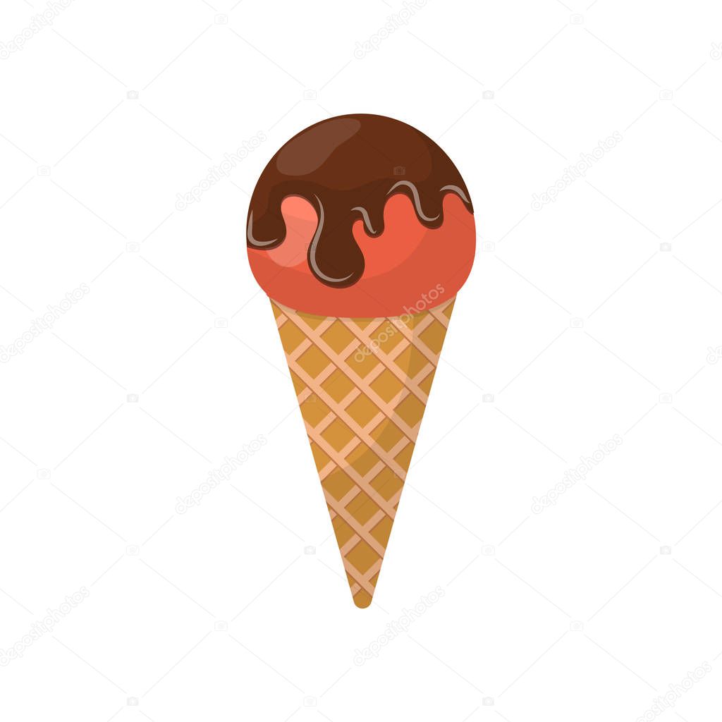 ice cream dessert vector illustration chocolate food sweet cold isolated icon snack cone tasty fruit frozen candy cartoon wafer waffle bar chocolate