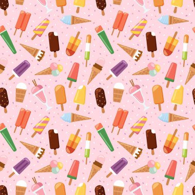 meyve dondurma Dikişsiz desen arka plan vektör çizim