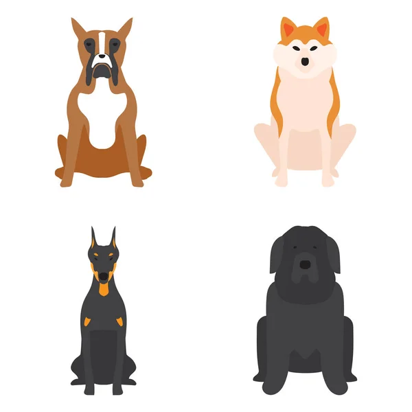 Divertido perro de dibujos animados personaje de pan de dibujos animados cachorro amable adorable vector canino ilustración . — Vector de stock